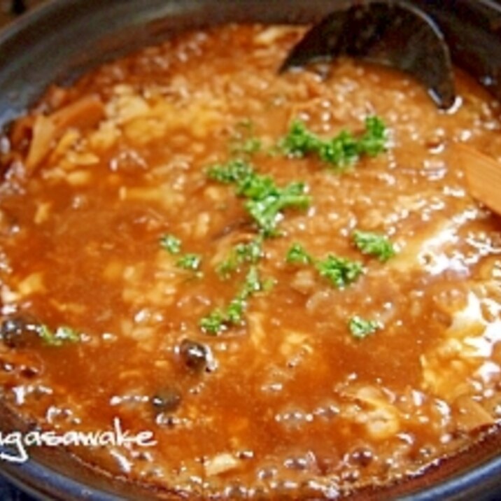 残ったカレー鍋でチーズがとろとろのカレーリゾット